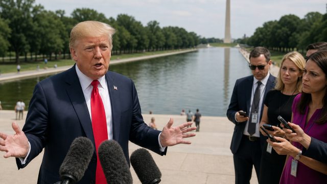 Trump Defends Himself Amid Controversy over Reflecting Pool's State